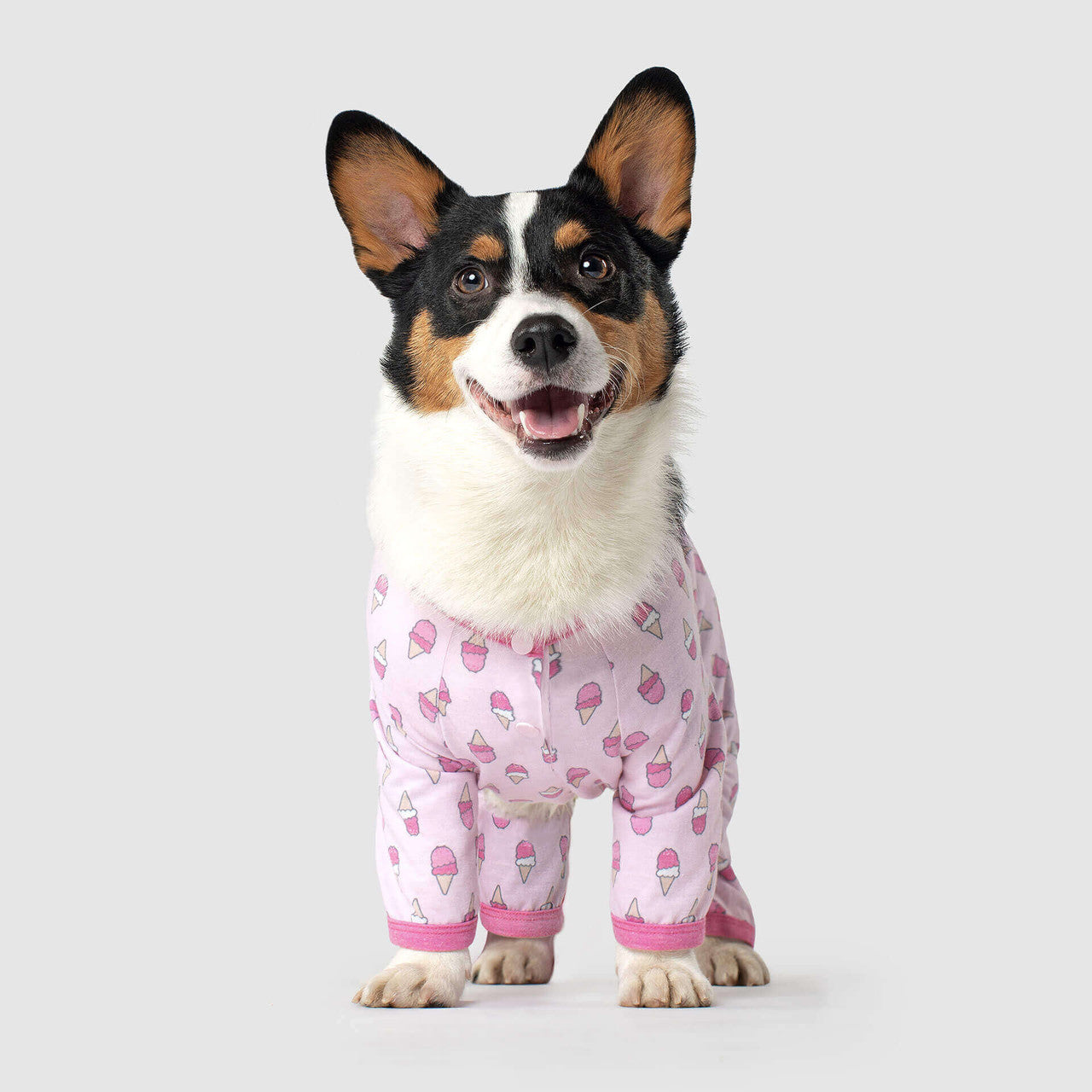 Ice Cream Cones Dog Cat Onesie Pink Loungewear Pajamas